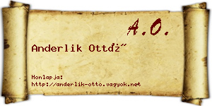 Anderlik Ottó névjegykártya