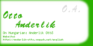 otto anderlik business card